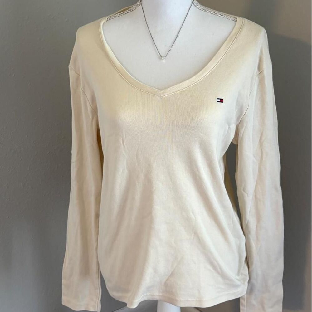 Tommy-hilfiger Women's Cream and White Shirt